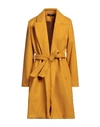 Vanessa Scott Woman Coat Ocher Size Onesize Polyester, Viscose, Elastane In Yellow