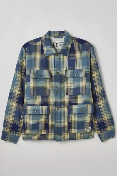 Marmot Ridgefield Fleece Lined Shirt Jacket In Blue