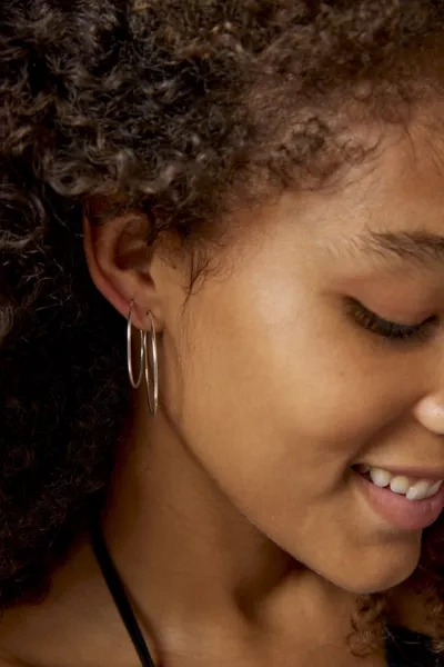 Urban Outfitters 18k Gold & Sterling Silver Plated Hoop Earring Set In Silver, Women's At  In Silver