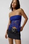Urban Renewal Remnants Witchy Lace Tube Top In Navy