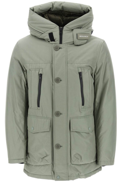 Woolrich Hooded Padded Parka In Green