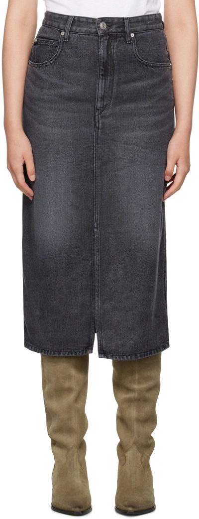 Isabel Marant Étoile Gray Tilauria Denim Midi Skirt In 02gy Grey