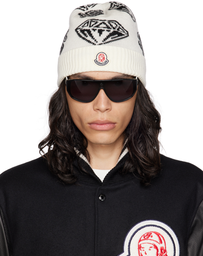 Moncler Genius Billionaires Boys Club Logo-appliquéd Wool-jacquard Beanie In White