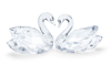 Swarovski Feathered Beautes Set Of 2 Crystal Swan Figurines In White