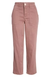 Wit & Wisdom 'ab'solution Patch Pocket High Waist Crop Straight Leg Pants In Rose Taupe