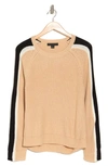 Sanctuary Crewneck Sporty Sweater In Biscotti/ Black/ Scone