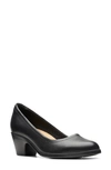 Clarks Emily 2 Ruby Pump In Black Leather