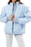 Weworewhat Snap Off Sleeve Puffer Jacket In Blue Bell