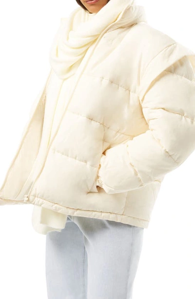 Weworewhat Snap Off Sleeve Puffer Jacket In Ivory