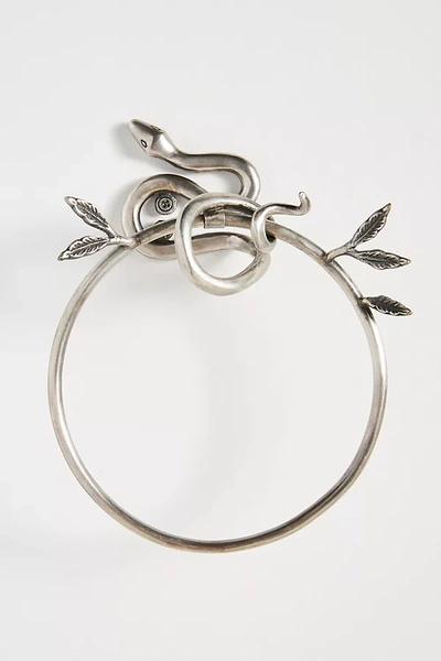 Anthropologie Serpentine Towel Ring In Silver