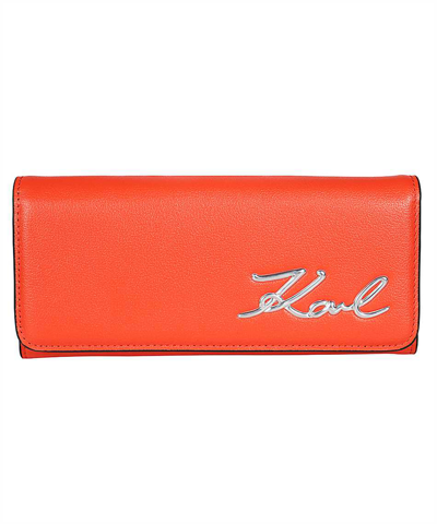 Karl Lagerfeld K/autograph Continental Flap Wallet In Red