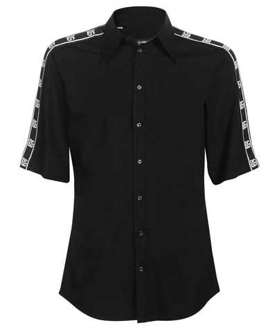 Dolce & Gabbana Short Sleeve Colored Shirt In Black