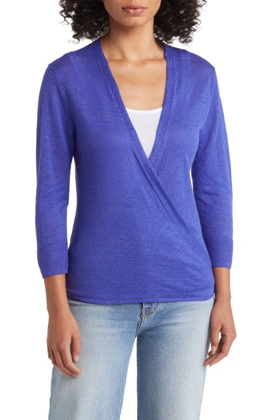 Tommy Bahama Addison Linen Blend Cardigan In Bold Blue