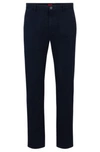 Hugo Boss Slim-fit Trousers In Stretch-cotton Gabardine In Dark Blue