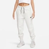 Nike Women's  Sportswear Tech Fleece Mid-rise Jogger Pants In Light Grey/black