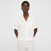 Theory Camp Shirt In Silk Georgette In Ivory