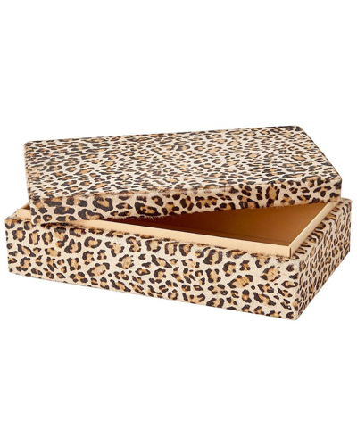 Global Views Large Cheetah Hair-on-hide Box In White