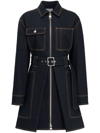 ALEXANDER MCQUEEN ZIP-UP DENIM SHIRT DRESS