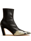 Khaite The Dallas 85mm Leather Ankle Boots In Black
