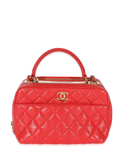 Pre-owned Chanel 2016 Trendy Cc Bowling Bag In Red