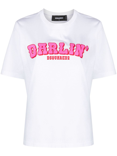 Dsquared2 Darlin' Cool Cotton T-shirt In Weiss