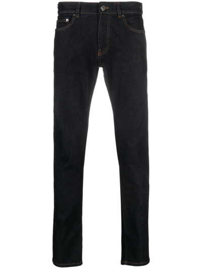 Pt Torino Contrast-stitching Skinny Jeans In Blue