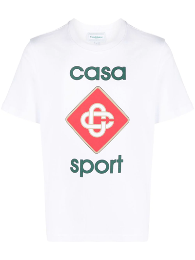 Casablanca Casa Sport Monogram T-shirt In White