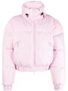 Msgm Nylon Down Jacket In Pink