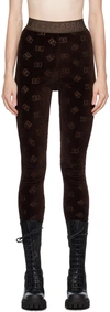Dolce & Gabbana Dg Motif Leggings In M0023 Dark Brown 3