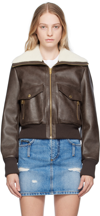 Dolce & Gabbana Brown Faded Faux-leather Jacket In S9000 Brown