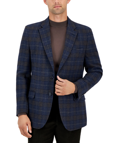 Nautica Men's Modern-fit Plaid Tweed Sport Coat In Blue