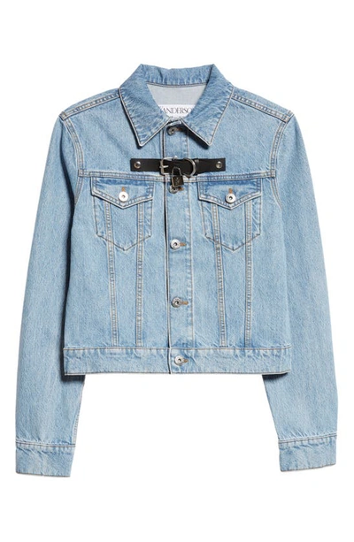 Jw Anderson Padlock Strap Trucker Jacket In Blue