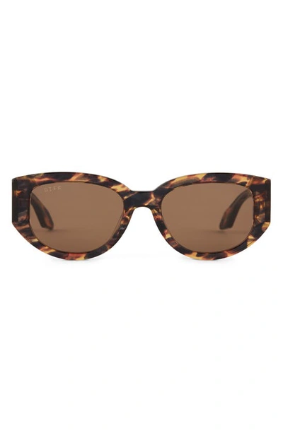 Diff Drew 54mm Oval Sunglasses In Brown