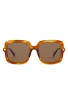 Diff Sandra 54mm Polarized Square Sunglasses In Brown