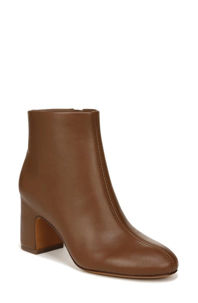 Vince Terri Leather Block-heel Booties In Brown