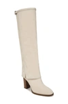 Franco Sarto West Knee High Boot In Ecru White Suede