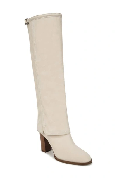Franco Sarto West Knee High Boot In Ecru White Suede