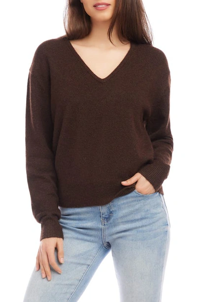 Karen Kane V-neck Sweater In Brown