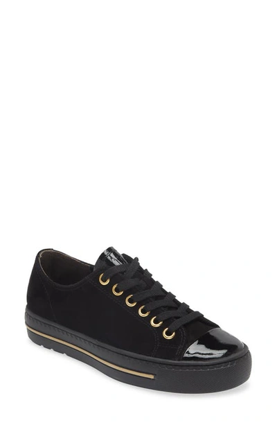 Paul Green Sophie Sneaker In Black Suede Combo