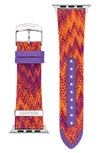 Missoni Multicolor Authentic Zigzag 24mm Textile Apple Watch® Watchband In Orange/purple