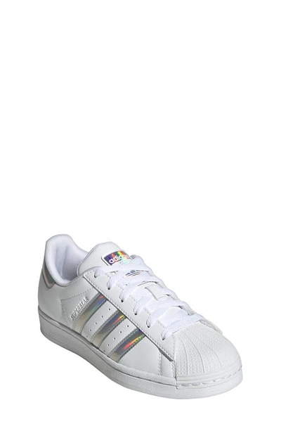 Adidas Originals Kids' Superstar Sneaker In White/ Silver Dawn