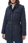 Barbour Tummel Belted Quilted Jacket In Dark Navy/ Classic