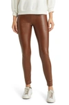 Lyssé Textured Faux Leather Leggings In Whiskey