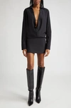 Dion Lee Circle Draped Shirt Minidress In Black