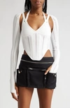 Dion Lee Column Open-knit Corset Top In White/ Ivory