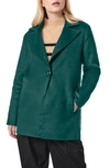 Bernardo Double Face Single Breasted Jacket In Pine Green