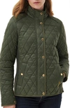 Barbour Yarrow Quilted Zip-up Jacket In Olive/ Rose Garden Floral