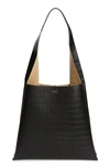 REE PROJECTS NESSA SOFT CROC EMBOSSED LEATHER TOTE