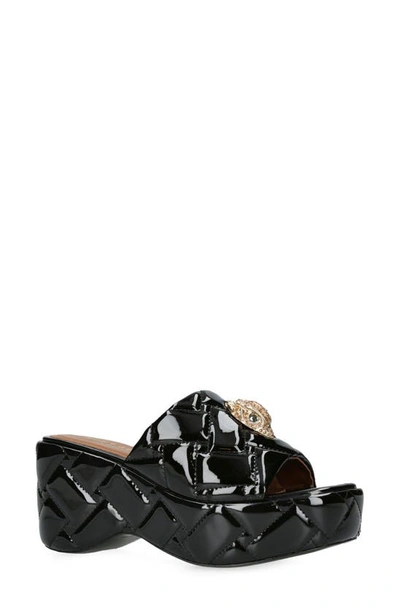 Kurt Geiger Kensington Platform Wedge Slide Sandal In Black