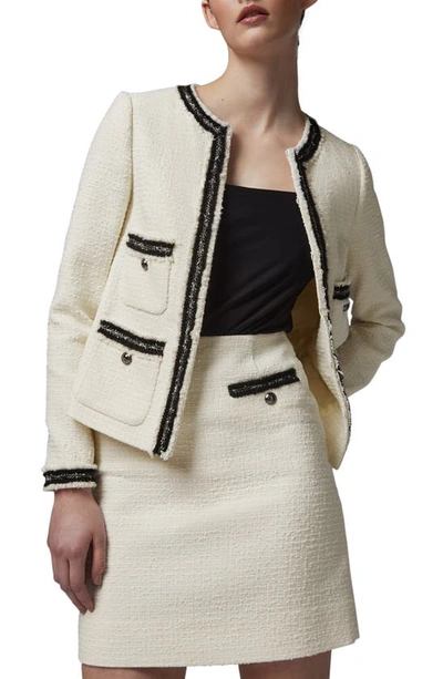 Lk Bennett Charlee Tweed Jacket In White